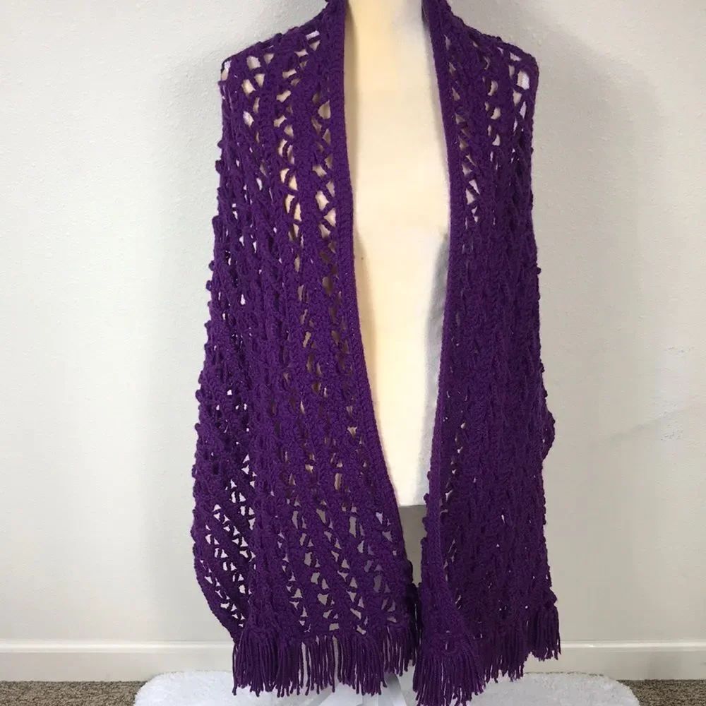 WOMEN HANDMADE CROCHÉ WRAP SIZE 80X25